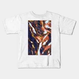 Blue Red Abstract Marble 1 Kids T-Shirt
